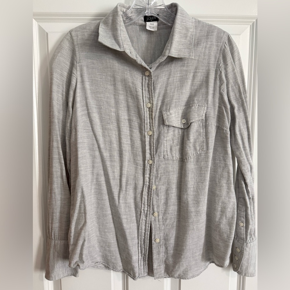 J. Crew Women's Gray Button-Down Shirt